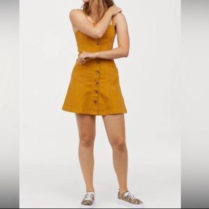 H&M Divided Mustard Yellow Mini Dress | Size 8